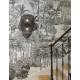 Applique Screen 2 Lumières Market Set Eclairage Moderne en Tissu Cannage et Métal Noir 18x59x77cm