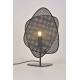 Lampe de Table Screen Market Set Eclairage Moderne en Tissu Cannage et Métal Noir 18x33x51cm