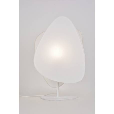 Lampe de Table Screen Market Set Eclairage Moderne en Papier Murano et Métal Blanc 18x33x51cm