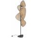 Lampadaire 3 Lumières Screen Market Set Eclairage Moderne en Tissu Noir Cannage Naturel et Métal Noir 27x50x179cm