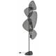 Lampadaire 3 Lumières Screen Market Set Eclairage Moderne en Tissu Cannage et Métal Noir 27x50x179cm