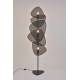 Lampadaire 3 Lumières Screen Market Set Eclairage Moderne en Tissu Cannage et Métal Noir 27x50x179cm