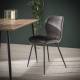 Lot de 4 Chaises Mila Hinsk Assises en Velours Gris Anthracite et Métal Noir 46x51x84cm