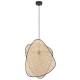 Suspension 1 Lumière Screen S Market Set Eclairage Moderne en Tissu Noir Cannage Naturel et Métal Noir 18x44x340cm