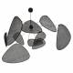 Suspension Screen XL Market Set Eclairage Moderne Style Mobile en Tissu Cannage et Métal Noir 110x110x345cm