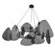 Suspension Screen XXL Market Set Eclairage Moderne Style Mobile en Tissu Cannage et Métal Noir 150x150x250cm