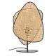 Lampe de Table Screen Market Set Eclairage Moderne en Tissu Noir Cannage Naturel et Métal Noir 18x33x51cm