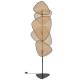 Lampadaire 3 Lumières Screen Market Set Eclairage Moderne en Tissu Noir Cannage Naturel et Métal Noir 27x50x179cm