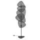Lampadaire 3 Lumières Screen Market Set Eclairage Moderne en Tissu Cannage et Métal Noir 27x50x179cm