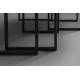 Set de 3 Tables Basses Winston Dutchbone Trio de Sellettes Modernes Guéridons en Bois, Résine et Métal Noir 40x45x80cm
