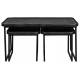 Set de 3 Tables Basses Winston Dutchbone Trio de Sellettes Modernes Guéridons en Bois, Résine et Métal Noir 40x45x80cm
