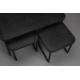 Set de 3 Tables Basses Winston Dutchbone Trio de Sellettes Modernes Guéridons en Bois, Résine et Métal Noir 40x45x80cm