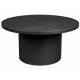 Table Basse Ronde Winston Dutchbone Sellette Moderne Guéridon en Bois et Résine Noir 35x70x70cm