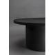 Table Basse Ronde Winston Dutchbone Sellette Moderne Guéridon en Bois et Résine Noir 35x70x70cm