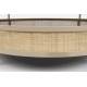 Table Basse Makoto Sable Woody Table d'Appoint Moderne Console en Métal, Bois et Cannage Couleur Sable et Naturelle 40x80x80cm