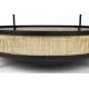 Table Basse Makoto Noir Woody Table d'Appoint Moderne Console en Métal, Bois et Cannage Noir et Naturel 40x80x80cm