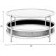 Table Basse Makoto Noir Woody Table d'Appoint Moderne Console en Métal, Bois et Cannage Noir et Naturel 40x80x80cm
