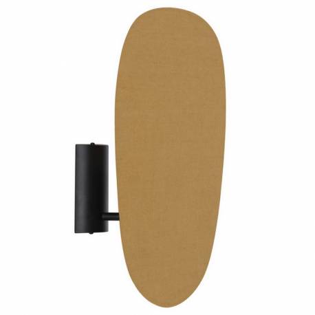 Applique Screen 70's 1L Market Set Eclairage Vintage en Métal Noir et Lin Couleur Curry 15x28,5x40cm