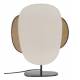 Lampe de Table Screen 70's 1L Market Set Eclairage Vintage en Métal Noir et Lin Couleur Curry et Bouleau 16,5x40x47,5cm