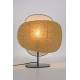 Lampe de Table Screen 70's 1L Market Set Eclairage Vintage en Métal Noir et Lin Couleur Curry et Bouleau 16,5x40x47,5cm