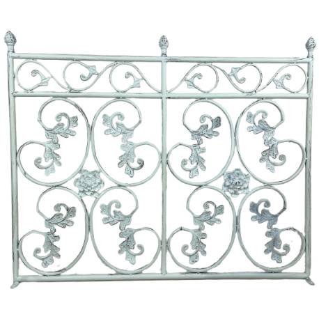 Clôture de Jardin Grille Barrière Garde Corps intérieur Extérieur Métal et Fonte Blanc 4x81,5x100cm
