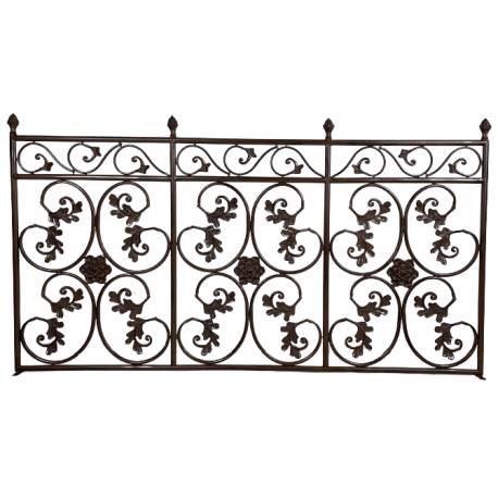 Clôture de Jardin Grille Barrière Garde Corps intérieur Extérieur Métal et Fonte Marron 4x81,5x148cm