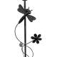 Pluviomètre à Piquer Tuteur Plante Décoration de Jardin Motif Libellule en Fer Patiné et Tube en Verre 6,5x15,5x107cm