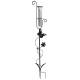 Pluviomètre à Piquer Tuteur Plante Décoration de Jardin Motif Papillon en Fer Patiné et Tube en Verre 6,5x15,5x107cm