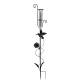 Pluviomètre à Piquer Tuteur Plante Décoration de Jardin Motif Colibri en Fer Patiné et Tube en Verre 6,5x15,5x107cm