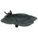 Bain d'Oiseau Mangeoire à Oiseaux Grainetier Abreuvoir Baignoire en Métal Gris Vert 7x24,5x24,5cm