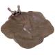 Bain d'Oiseau Mangeoire à Oiseaux Grainetier Abreuvoir Baignoire en Métal Marron 7x24,5x24,5cm