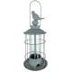 Nichoir à Oiseaux ou Maisonnette à Oisillons à Suspendre en Verre et Fer Patiné Gris 11,5x11,5x29,5cm