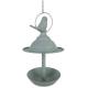 Nichoir à Oiseaux ou Maisonnette à Oisillons à Suspendre en Fer Patiné Gris 17x17x71cm