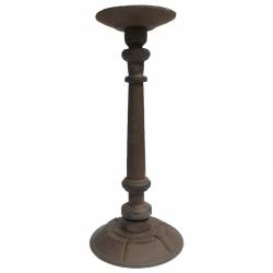 Bougeoir Unique Chandelier Simple à Poser en Fonte Patinée Marron 11x11x28cm