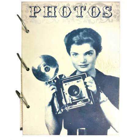 Album Photos Femme Photographe 60 Photos Porte-Photographie Vintage en Métal Gris et Noir 1x12,5x17,2cm