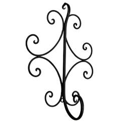 Crédence Accroche Murale pour Lanterne Bougeoir ou Cloche en Métal Noir 11,5x30,2x43cm