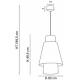 Suspension Singapour S Market Set Luminaire Moderne en Cannage Naturel et Lin Lavé Couleur Anthracite et Blanc 30x30x199,5cm