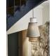 Suspension Singapour S Market Set Luminaire Moderne en Cannage Naturel et Lin Lavé Couleur Nude et Gris Clair 30x30x199,5cm
