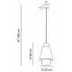 Suspension Singapour XS Market Set Luminaire Moderne en Cannage Naturel et Lin Lavé Couleur Gris Clair et Nude 22x22x186cm