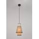 Suspension Singapour XS Market Set Luminaire Moderne en Cannage Naturel et Lin Lavé Couleur Gris Clair et Nude 22x22x186cm