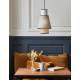 Suspension Singapour XS Market Set Luminaire Moderne en Cannage Naturel et Lin Lavé Couleur Gris Clair et Nude 22x22x186cm