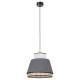 Suspension Singapour XM Market Set Luminaire Moderne en Cannage Naturel et Lin Lavé Couleur Blanc et Anthracite 30x30x173cm