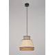Suspension Singapour XM Market Set Luminaire Moderne en Cannage Naturel et Lin Lavé Couleur Gris Clair et Nude 30x30x173cm