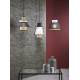 Suspension Singapour M Market Set Luminaire Moderne en Cannage Naturel et Lin Lavé Couleur Blanc et Anthracite 40x40x187,5cm