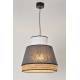 Suspension Singapour M Market Set Luminaire Moderne en Cannage Naturel et Lin Lavé Couleur Blanc et Anthracite 40x40x187,5cm