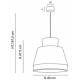 Suspension Singapour M Market Set Luminaire Moderne en Cannage Naturel et Lin Lavé Couleur Blanc et Anthracite 40x40x187,5cm