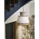 Suspension Singapour M Market Set Luminaire Moderne en Cannage Naturel et Lin Lavé Couleur Gris Clair et Nude 40x40x187,5cm