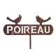 Tuteur Pic de Jardin Inscription Poireaux avec 2 Oiseaux Plaque Décorative en Acier Oxydé 4x18,5x57cm