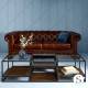 Canapé Chesterfield 3 Places Chocolat Signature Sofa Vintage Assise de Salon en Cuir Couleur Chocolat 77x96x223cm