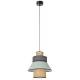 Suspension Singapour XML Market Set Luminaire Moderne en Cannage Naturel et Lin Lavé Couleur Amande et Anthracite 30x30x182cm